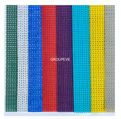 白く黄色い紫色1000Dポリ塩化ビニールはポリエステル メッシュ生地の網布9x12に塗った