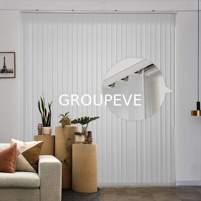 購入 100%ポリエステル 垂直ブラインド 半黒化機能のフランス窓用布 オンライン製造